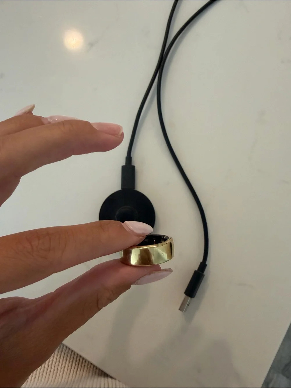 Gold Oura Ring with Charger- size 6